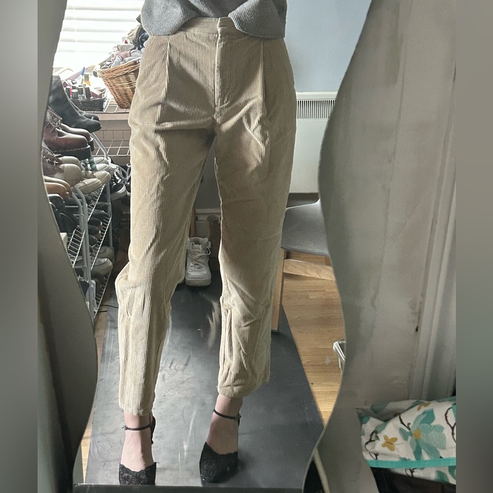Wilfred Beige Corduroy Cropped Pants
